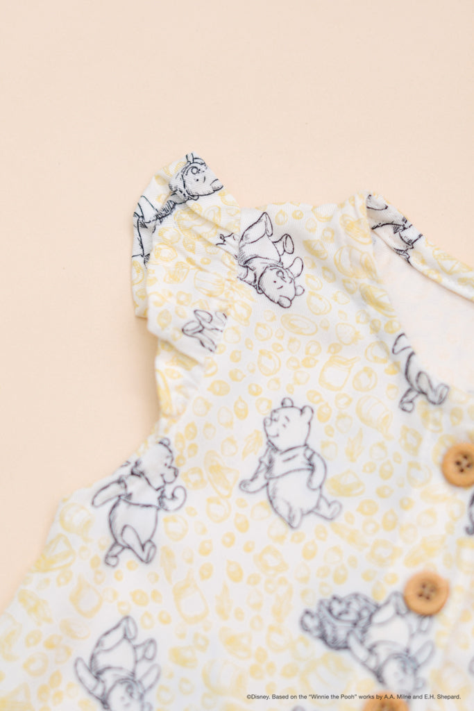 Caitlyn Romper Yellow Hunny Pooh flutter