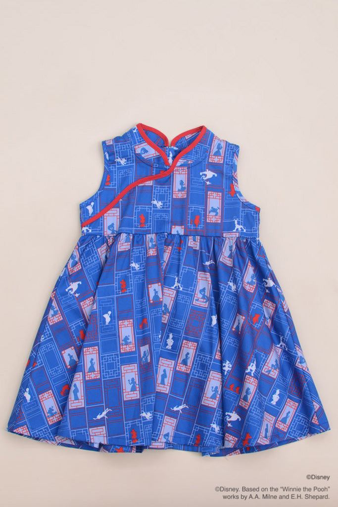 Disney100 Flare Cheongsam - Blue Doors | Disney x elly Chinese New Year 2023 | The Elly Store Singapore