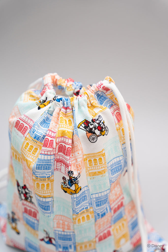 Drawstring Bag Shophouse Mickey | Disney x elly | Mickey Go Local