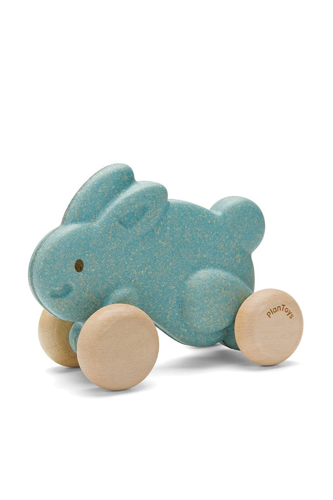 Plan Toys - Push Along Bunny Blue The Elly Store