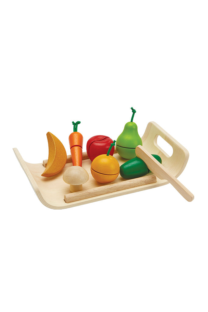 Plan Toys - Assorted Fruits &amp; Vegetable (Cut)