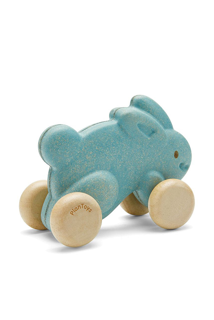 Plan Toys - Push Along Bunny Blue (Back)