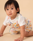 Baby in Emery Jumpsuit with Colorful Elephants
