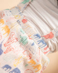 Emery jumpsuit with colorful elephant print