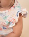 Fern Romper - Colourful Elephants