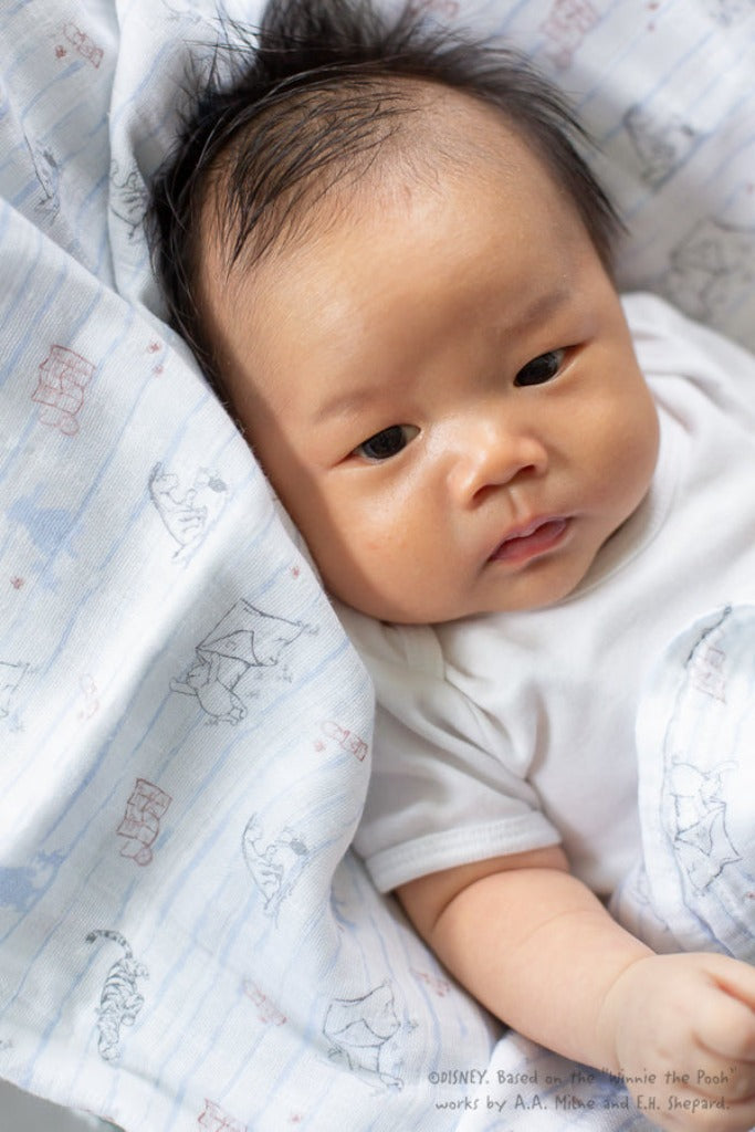 Disney x elly Organic Cotton Swaddle - Camping with Pooh | Ideal for Newborn Baby Gifts | The Elly Store Singapore