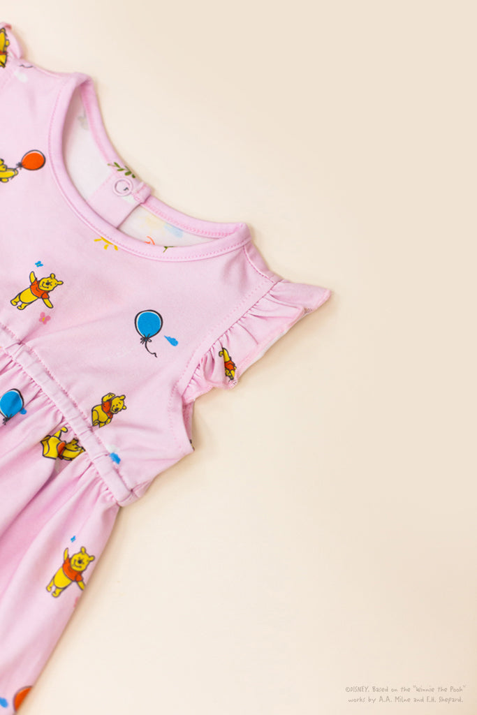 Ayla Onesie - Pink Balloon Pooh | Disney x elly Baby Clothing | The Elly Store Singapore