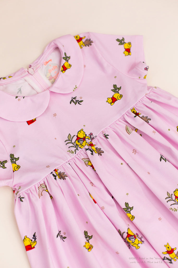 Clara Dress - Pink Rainbow Pooh | Disney x elly Baby Clothing | The Elly Store Singapore