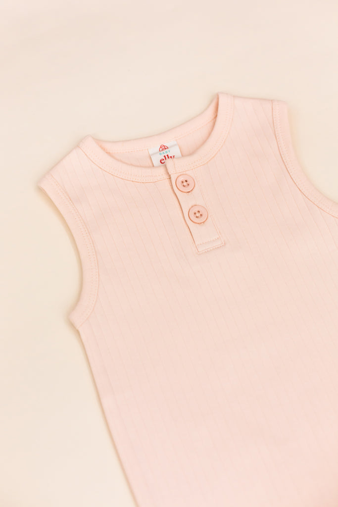 Sleeveless Onesie - Pastel Pink | Baby Clothing Essentials at The Elly Store Singapore The Elly Store
