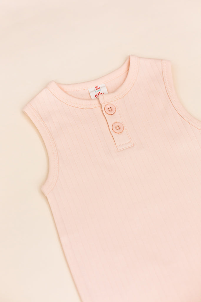 Sleeveless Onesie - Pastel Pink | Baby Clothing Essentials at The Elly Store Singapore