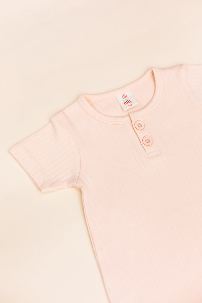 Short-Sleeve Romper - Pastel Pink | Baby Clothing Essentials at The Elly Store