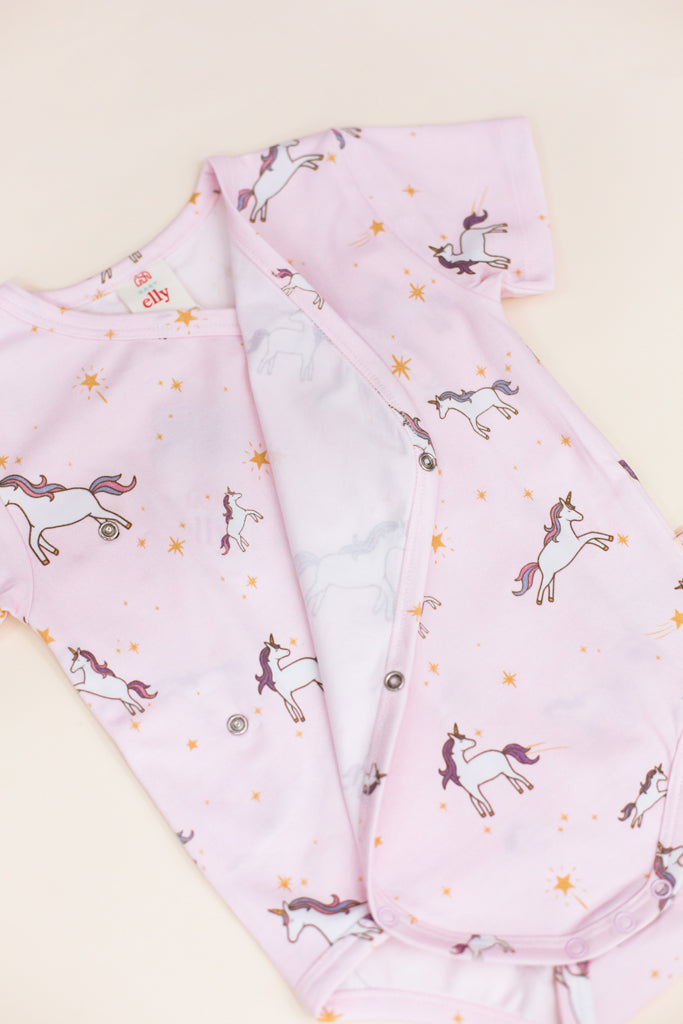 Wrap Onesie - Starry Unicorn | GOTS-certified Organic Cotton | The Elly Store Singapore