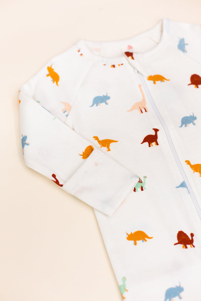 Raglan Sleepsuit - Dino | GOTS-certified Organic Cotton | The Elly Store Singapore