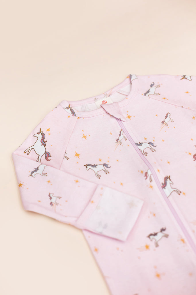 Raglan Sleepsuit - Starry Unicorn | GOTS-certified Organic Cotton | The Elly Store Singapore