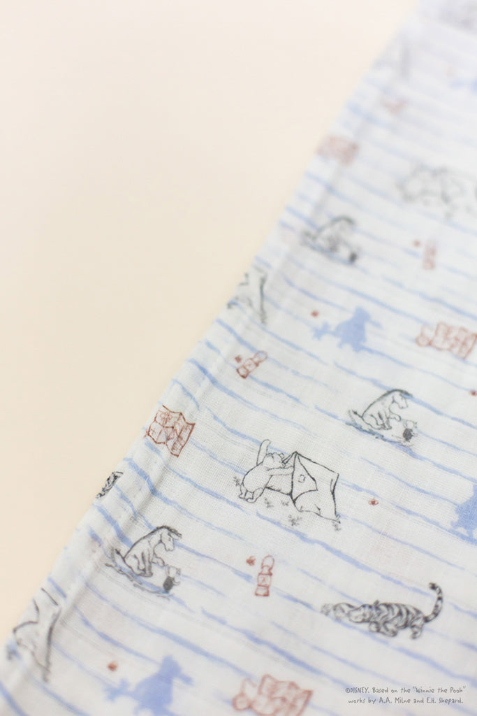 Disney x elly Organic Cotton Swaddle - Camping with Pooh | Ideal for Newborn Baby Gifts | The Elly Store Singapore