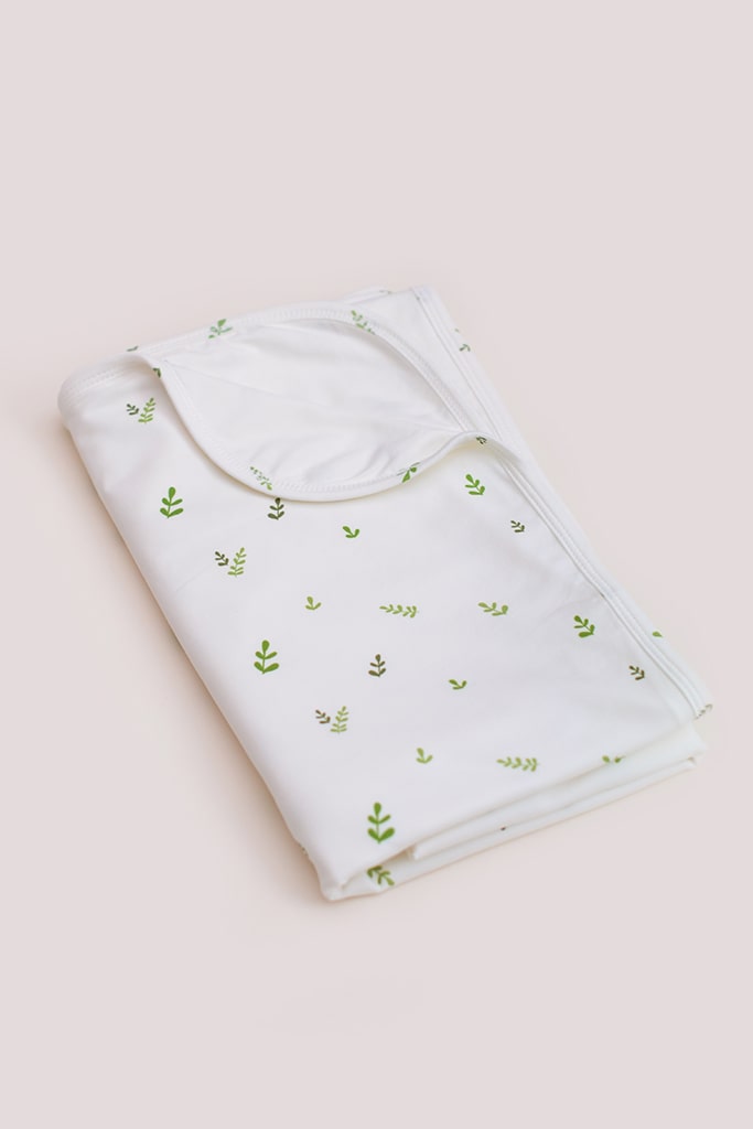 Jersey Blanket - White Ferns | Ideal for Newborn Baby Gifts | The Elly Store Singapore