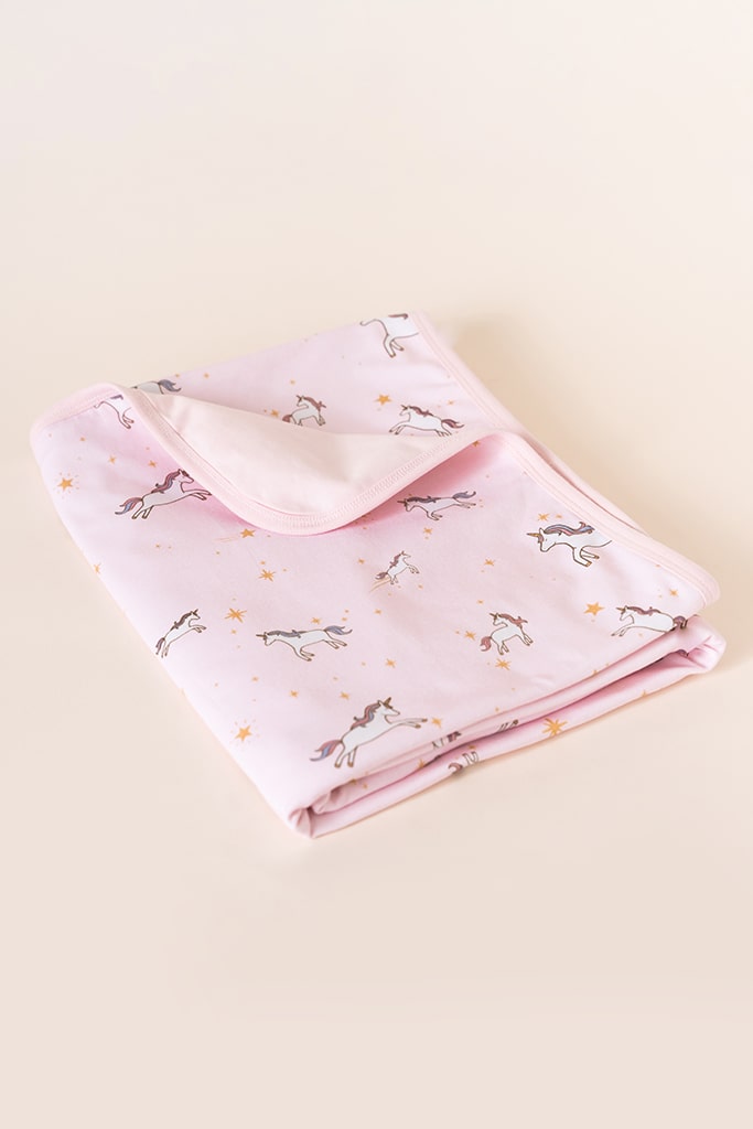 Organic Jersey Cotton Blanket - Starry Unicorn | Ideal for Newborn Baby Gifts | The Elly Store Singapore