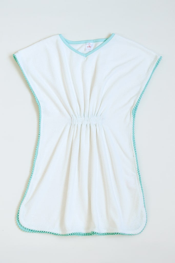 Kaftan Towel - Turquoise Pom Poms | Personalisable Gifts | The Elly Store Singapore