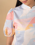 Ladies Nadia Top - Pink Landscape