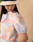 Ladies Nadia Top - Pink Landscape