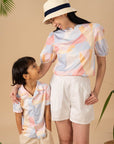 Ladies Nadia Top - Pink Landscape