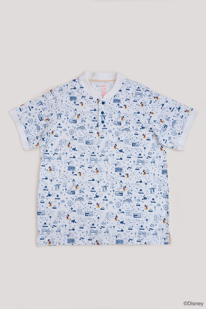 Men's Polo Tee - Blue Road Trip Mickey | Disney x elly Mickey Go Local | The Elly Store Singapore