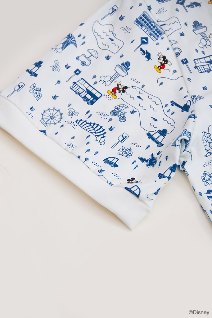 Men&#39;s Polo Tee - Blue Road Trip Mickey | Disney x elly Mickey Go Local | The Elly Store Singapore