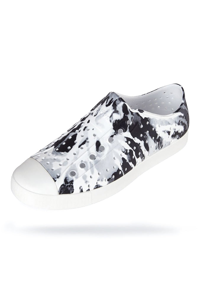 Native Kids Shoes - Jefferson Shell White / Shell White / Grey Tie Dye front The Elly Store