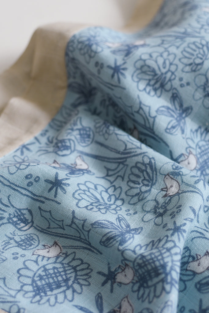 Organic Cotton 4-layer Muslin Blanket - Blue Garden | Ideal for Newborn Baby Gifts | The Elly Store Singapore