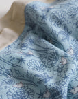 Organic Cotton 4-layer Muslin Blanket - Blue Garden | Ideal for Newborn Baby Gifts | The Elly Store Singapore