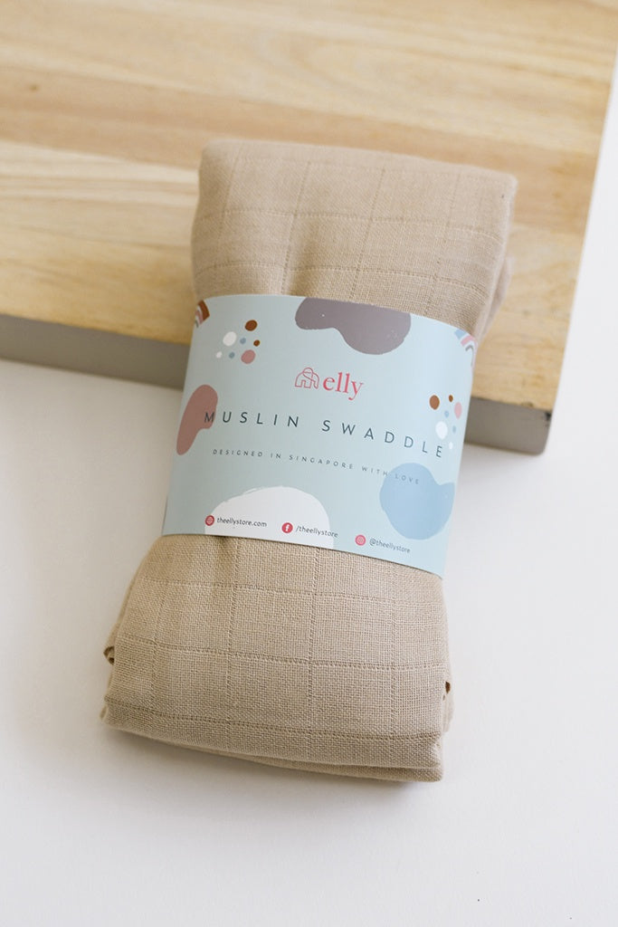 Organic Cotton Swaddle - Latte | Baby Essentials at The Elly Store Singapore