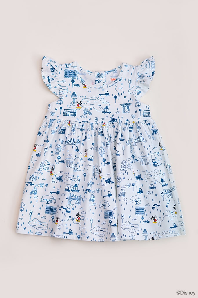 Piper Dress - Blue Road Trip Mickey | Disney x elly Mickey Go Local | The Elly Store Singapore