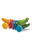 Rainbow Alligator wooden pull toy