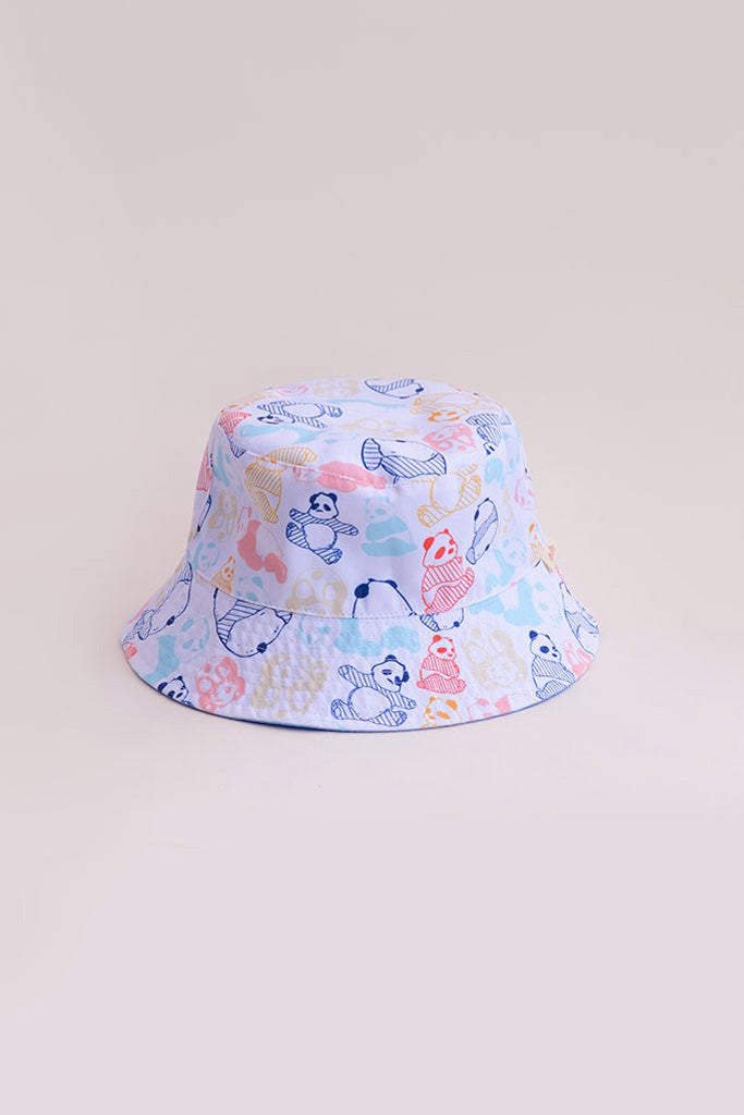 Kids Reversible Bucket Hat - Pastel Panda | Accessories | The Elly Store Singapore