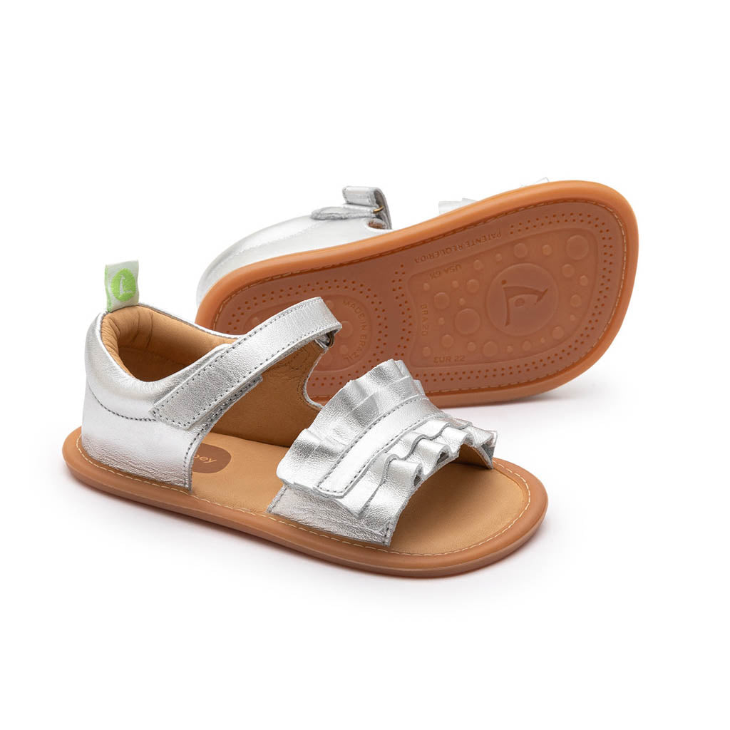 Tip Toey Joey Ruffy Sandal - Sterling Silver