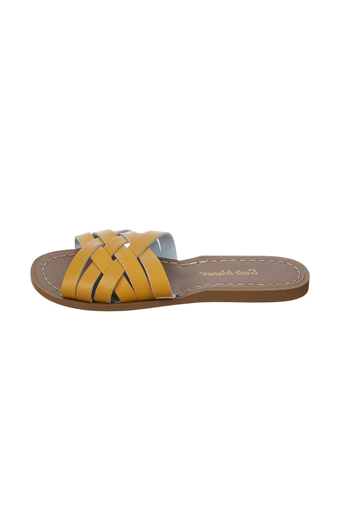 Salt-Water Sandals | Retro Slide Adult - Mustard | The Elly Store