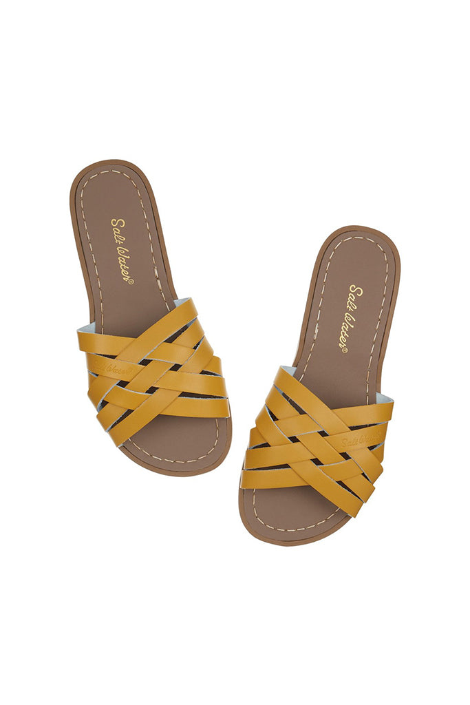 Salt-Water Sandals | Retro Slide Adult - Mustard | The Elly Store