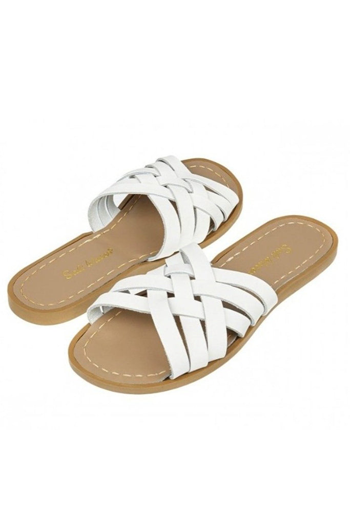 Salt-Water Sandals | Retro Slide Adult - White | The Elly Store
