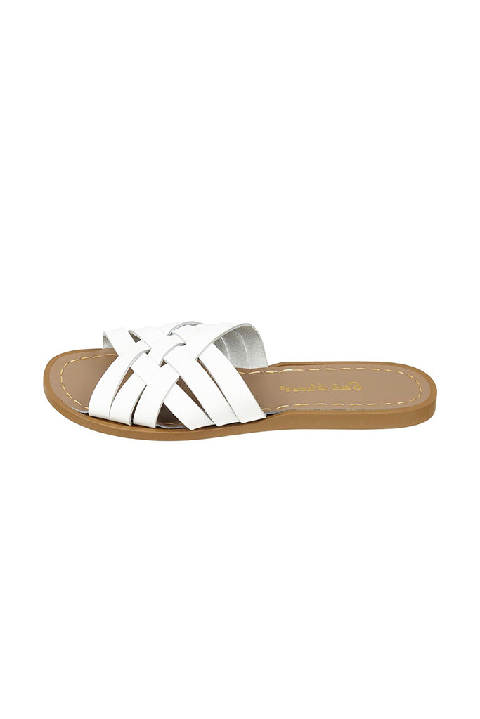 Salt-Water Sandals | Retro Slide Adult - White | The Elly Store