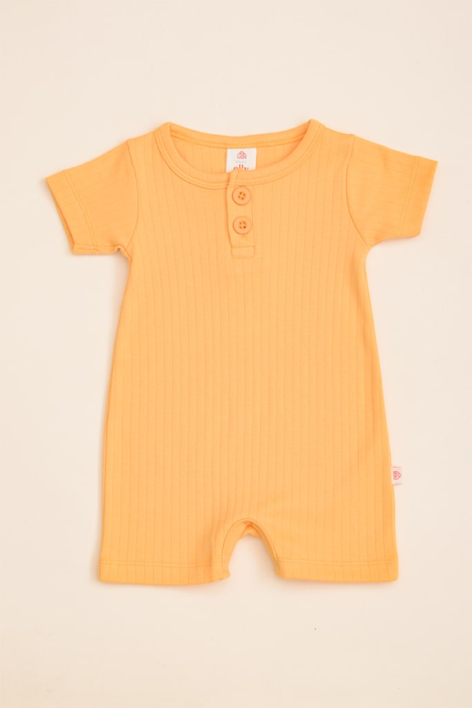 Short-Sleeve Romper - Pastel Orange | Baby Clothing Essentials at The Elly Store