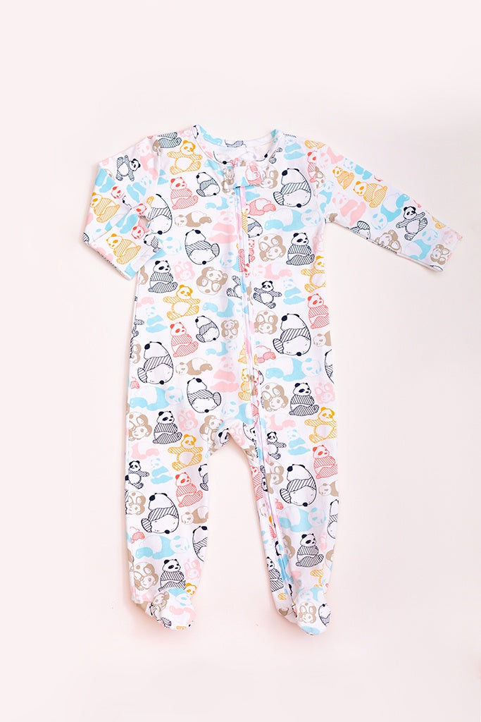 Sleepsuit - Pastel Pandas | Baby Essentials at The Elly Store Singapore