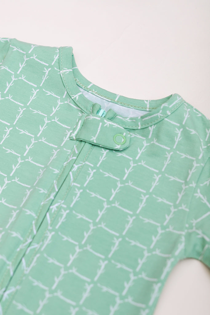 Sleepsuit - Teal Bamboo Tiles | Baby Essentials at The Elly Store Singapore