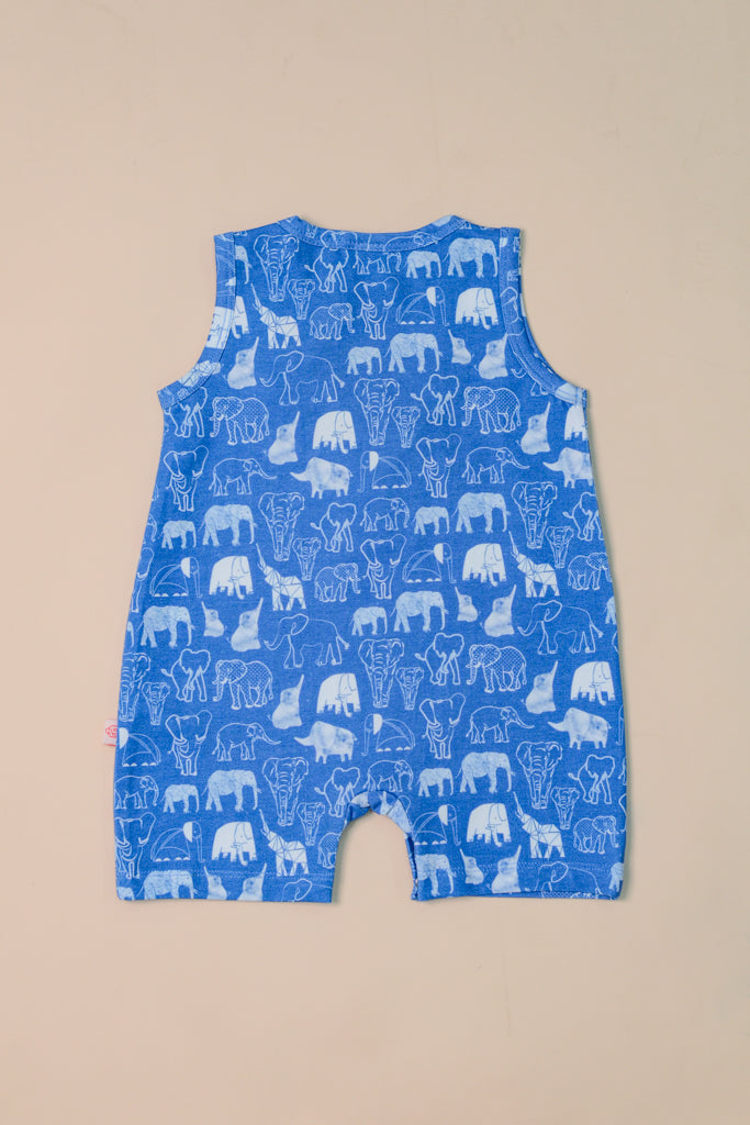 Sleeveless Romper - Blue Elephant Families