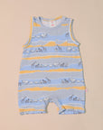 Sleeveless Romper - Grey Animal March