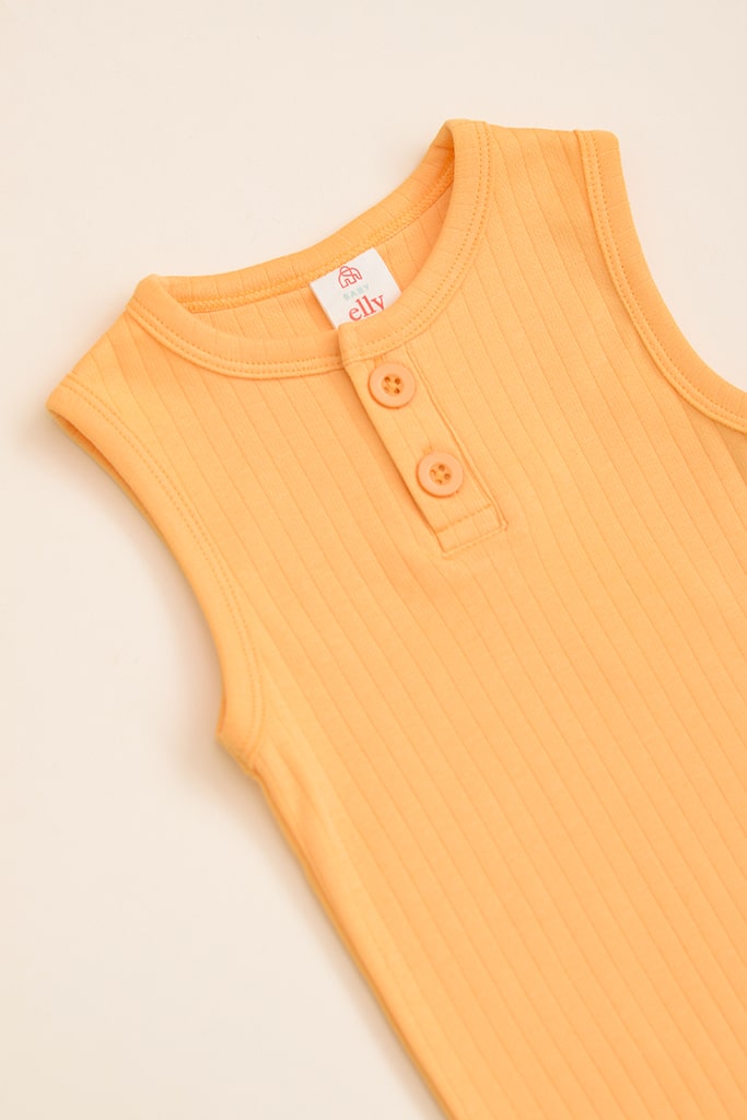 Sleeveless Onesie - Pastel Orange | Baby Clothing Essentials at The Elly Store Singapore