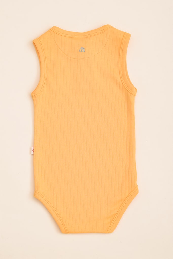 Sleeveless Onesie - Pastel Orange | Baby Clothing Essentials at The Elly Store Singapore