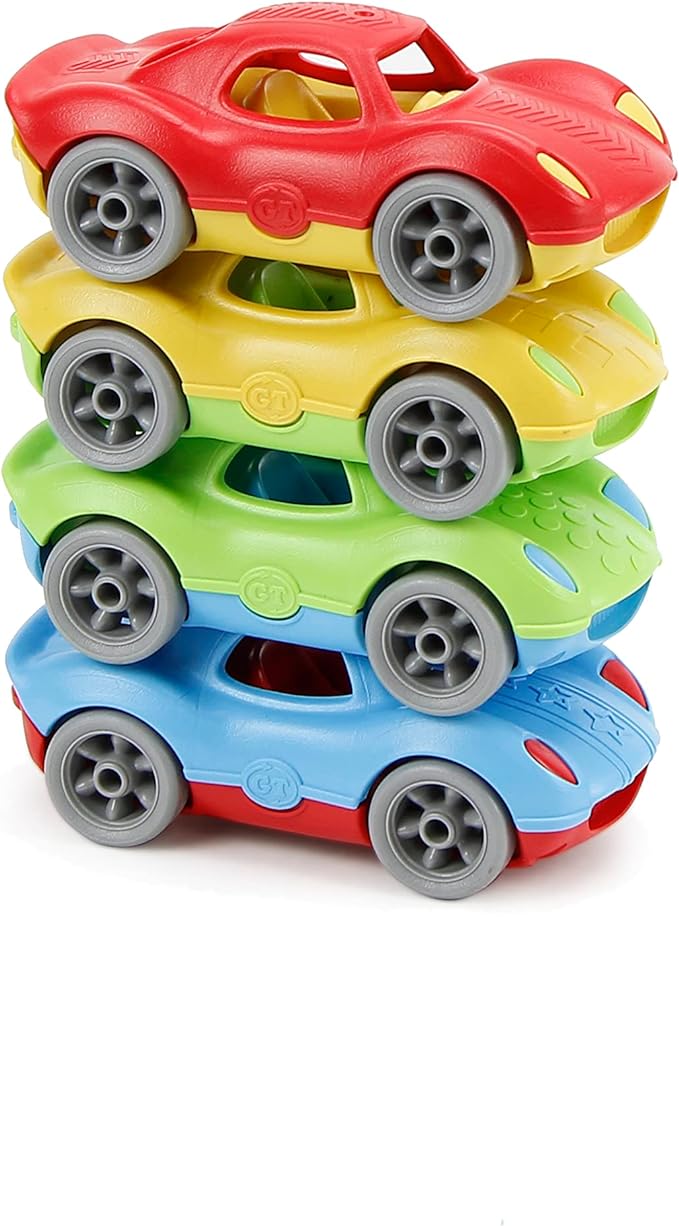 StackandLinkRacer2 - Stacked colorful toy cars