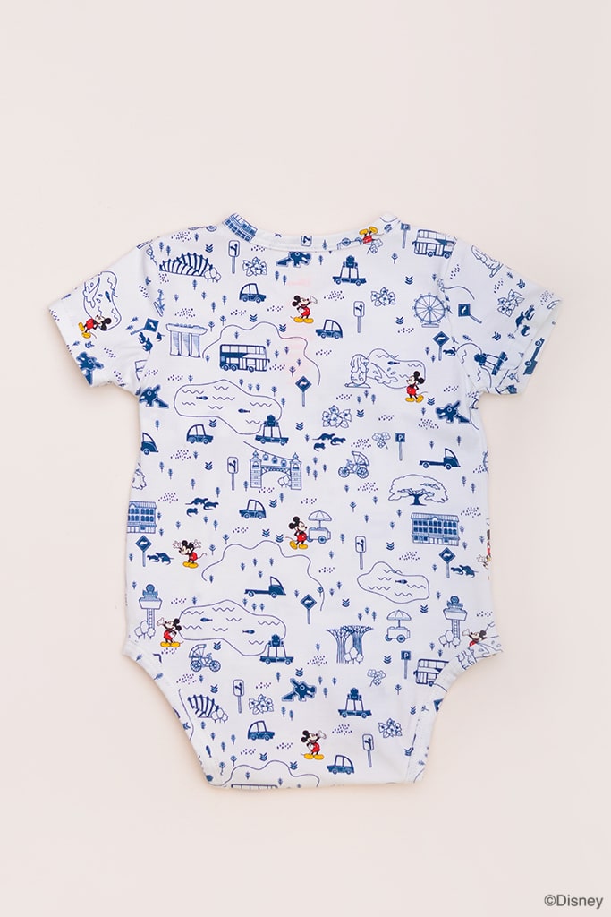 Wrap Onesie - Blue Road Trip Mickey | Disney x elly Mickey Go Local | The Elly Store Singapore