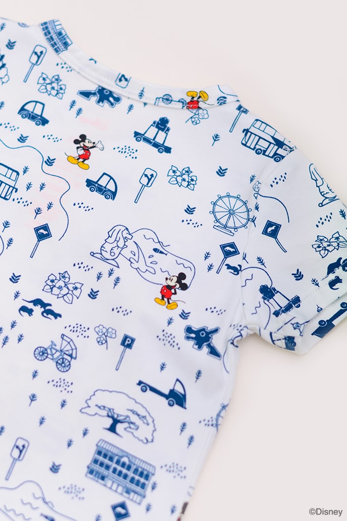 Wrap Onesie - Blue Road Trip Mickey | Disney x elly Mickey Go Local | The Elly Store Singapore