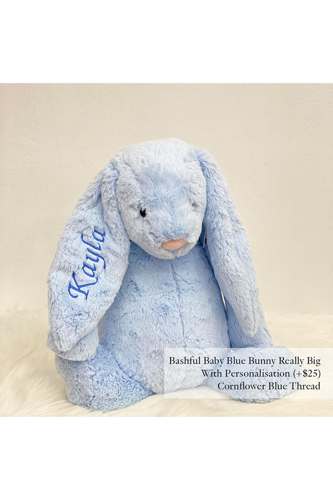 Jellycat Bashful Bunny Baby Blue with Cornflower Blue Thread